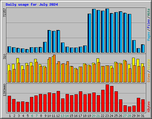 Daily usage for July 2024