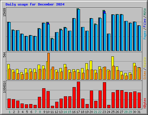 Daily usage for December 2024