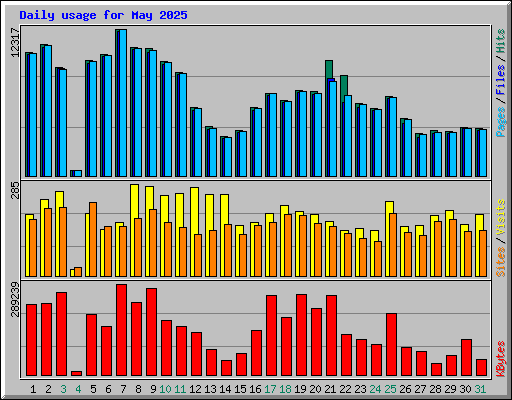 Daily usage for May 2025