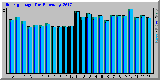 Hourly usage for February 2017