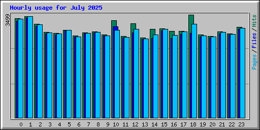 Hourly usage for July 2025